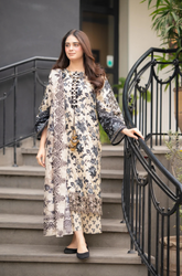 Sapphire - Winter 3PC Khaddar Digital Print Dress - BFU0083
